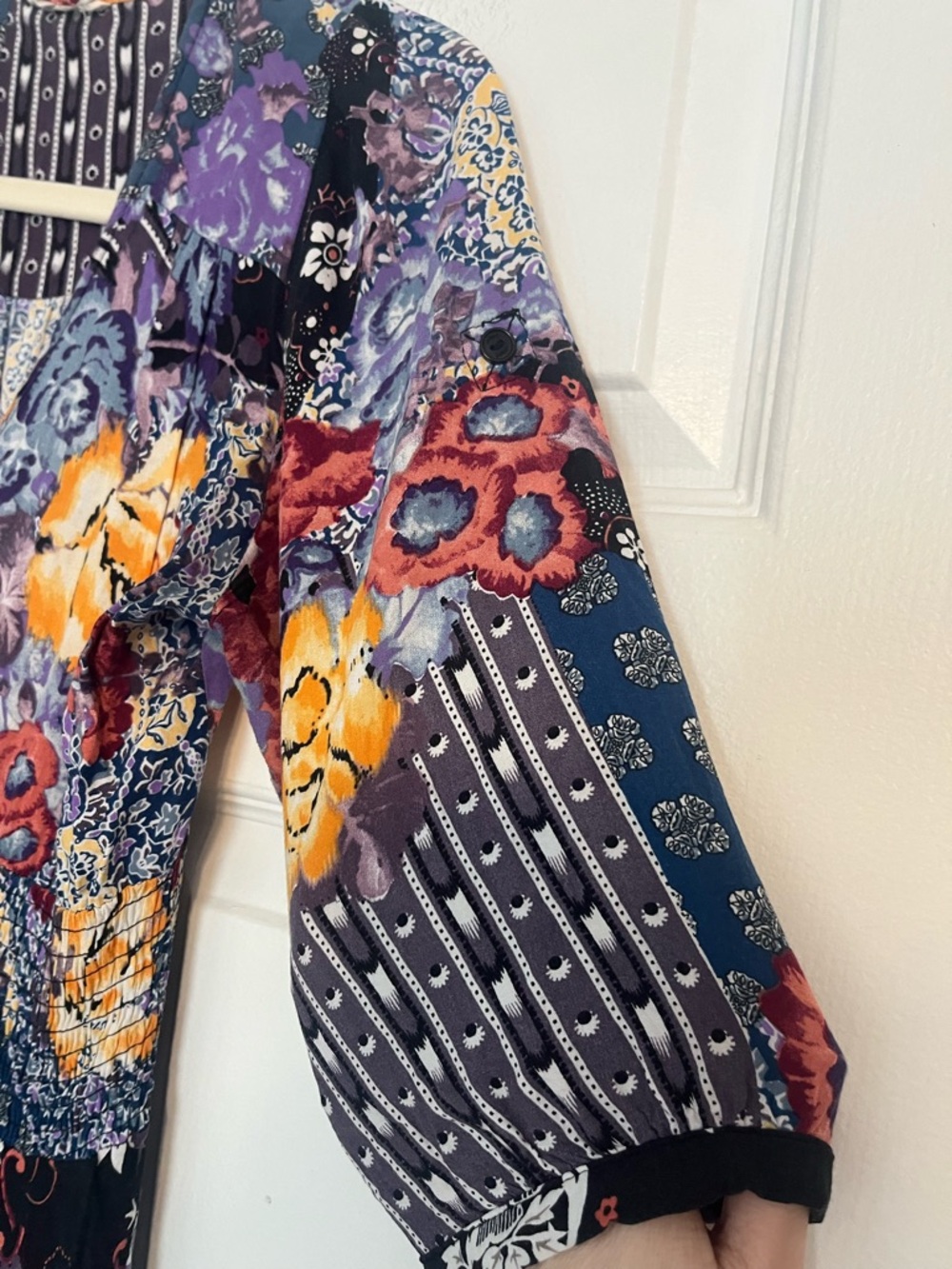 Floral Patchwork Midi Dress in Multicolor - Picture 7 of 10
